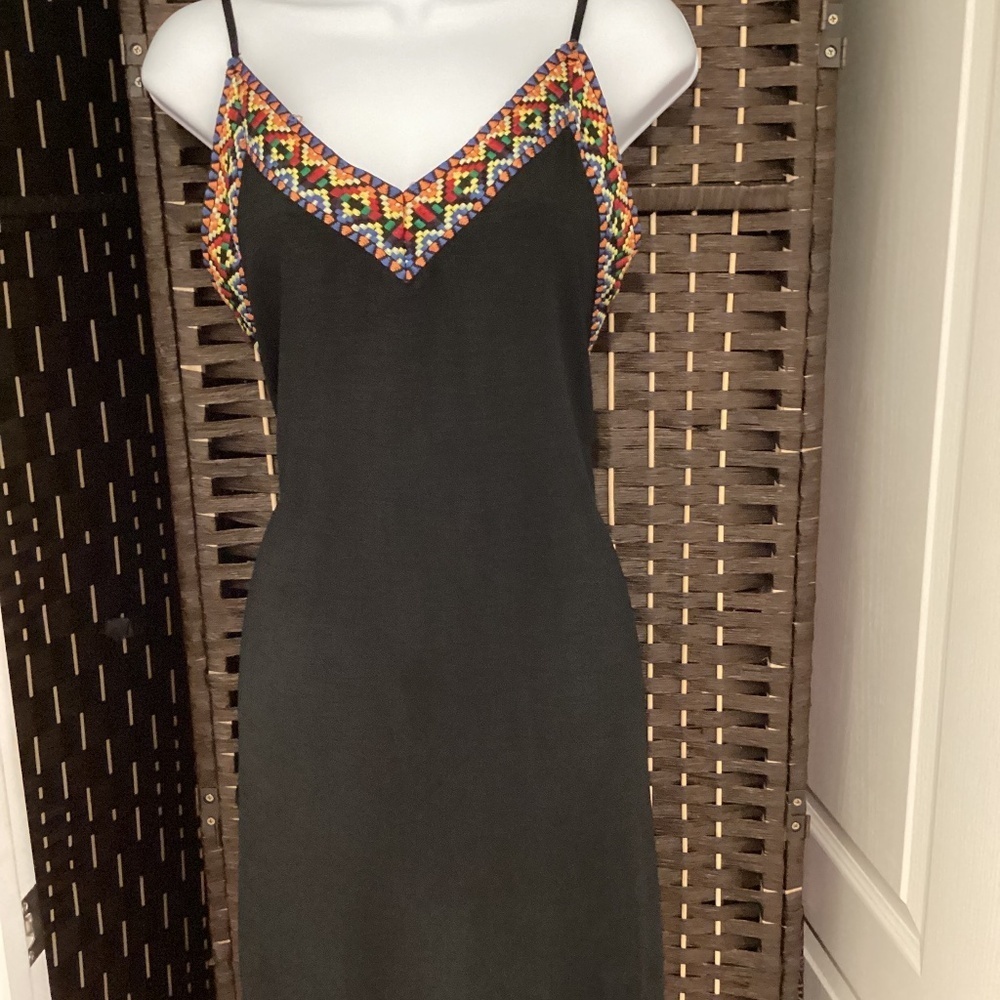 Tassel Detailed V-Neck Knee Length Dress ( Size- XXL)